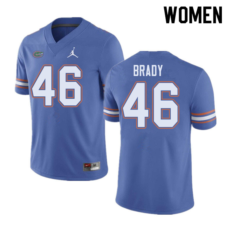 Jordan Brand Women #46 John Brady Florida Gators College Football Jerseys Sale-Blue - Click Image to Close